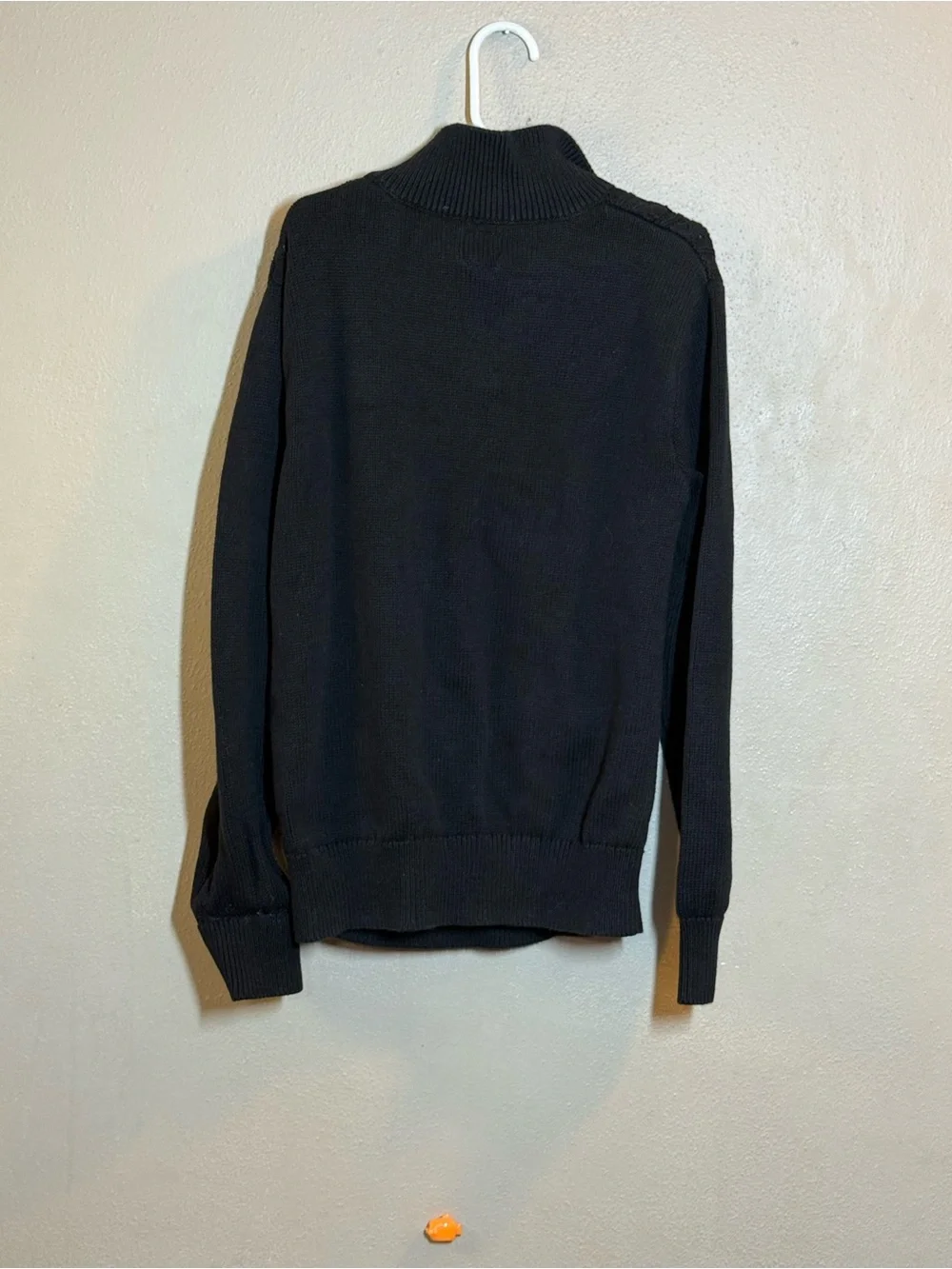 Boys GAP Black Cable-Knit Collar Sweater Sz Lg (10/12)